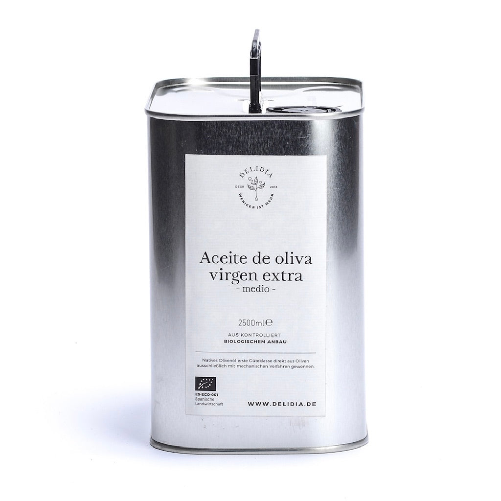 mittel-fruchtiges Bio-Olivenöl in Kanister 2,5l